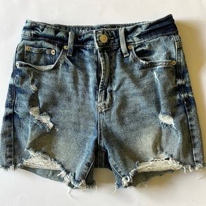Ripped jean shorts